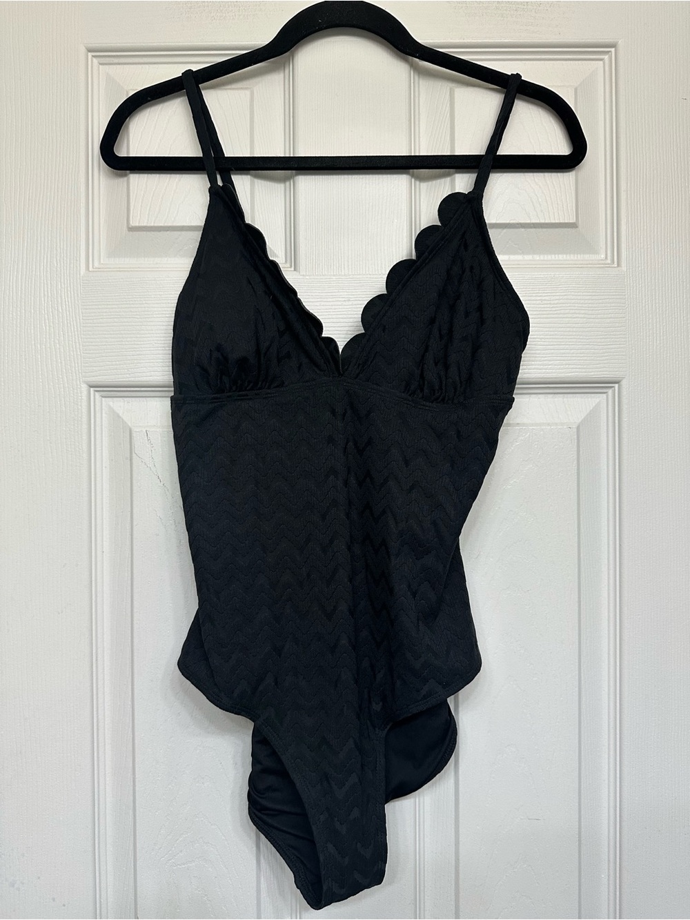 NWT Black Jacquard Tummy Control One-Piece size Large